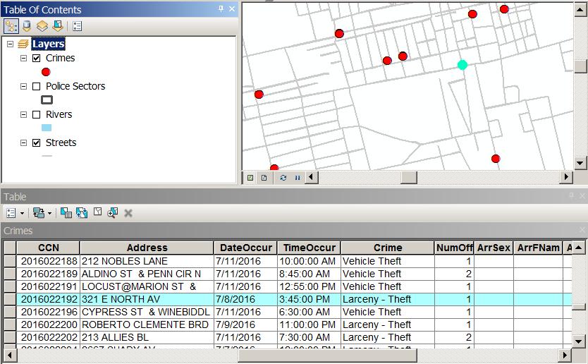 Introducing GIS for police work Chapter 1 5 Mapped crimes and corresponding attribute records This section briefly describes spatial data formats and their use in making maps.