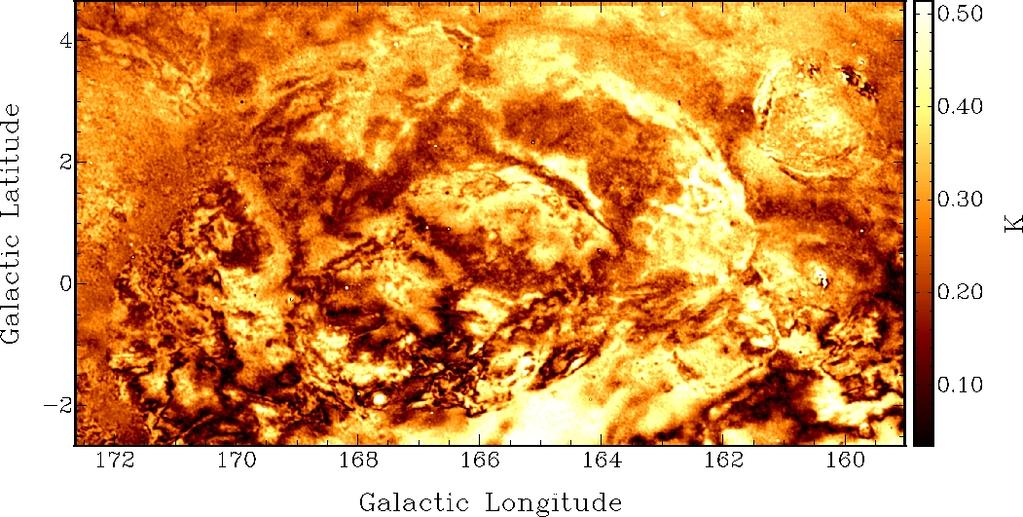 A Hot Interstellar Medium (HIM) Bubble K Polarized Intensity: DRAO ST + Effelsberg + DRAO 26m Resolution 1, frequency 1.4 GHz.