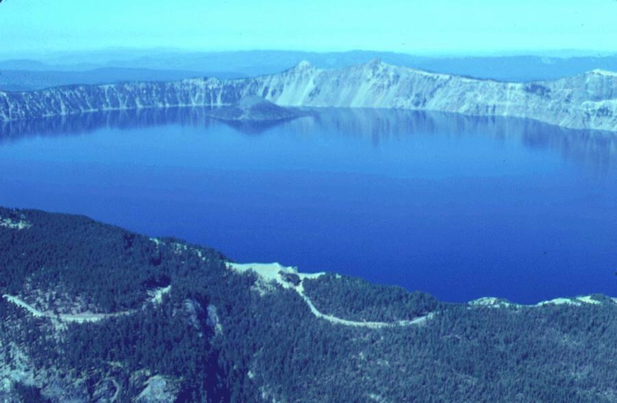Volcanic features Caldera- The top of a volcano collapses after an eruption.