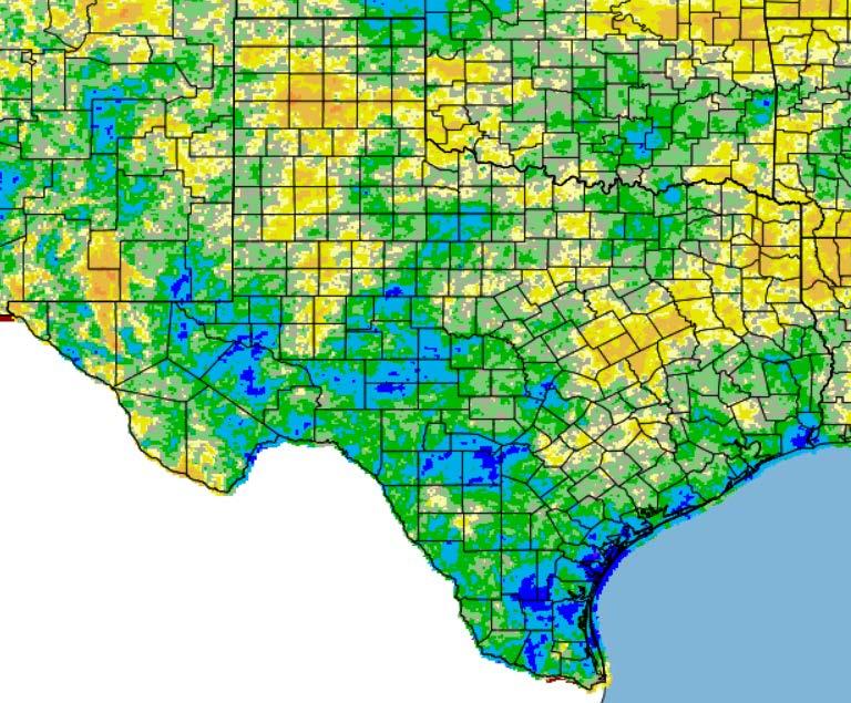 2018 Growing Season Percent of Normal Rainfall (May-September) Growing season rainfall provides guidance for grass production for the grass dominant regions in the state.