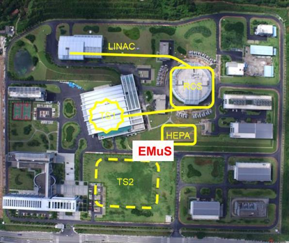 1. Introduction Experimental Muon Source (EMuS) is a project to be running at the CSNS (Fig. 1). The CSNS is a new facility under construction at IHEP s Dongguan campus [1].