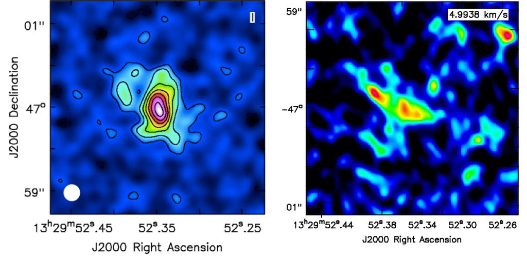 Imaging Molecular Gas at High Redshift 13 Figure 4. (Left:) The ngvla velocity integrated CO emission as per Figure 2, row 2, for comparison.