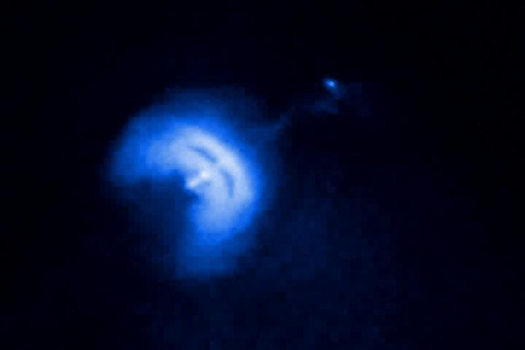 blobs (wisps) of plasma moving outward from the termination shock (TS), v ~ 0.2-0.