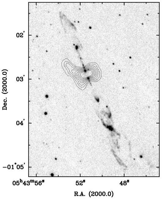 16 Chapter 1. Introduction Figure 1.5: The HH212 jet as imaged in H 2 2.12 μm shock emission.