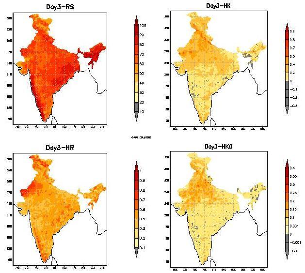 Figure 3 Skill Scores of Categorical (Yes/no) & Quantitative verification of IMD-GFST1534 day3 Rainfall forecast over Indian Window during summer season-20