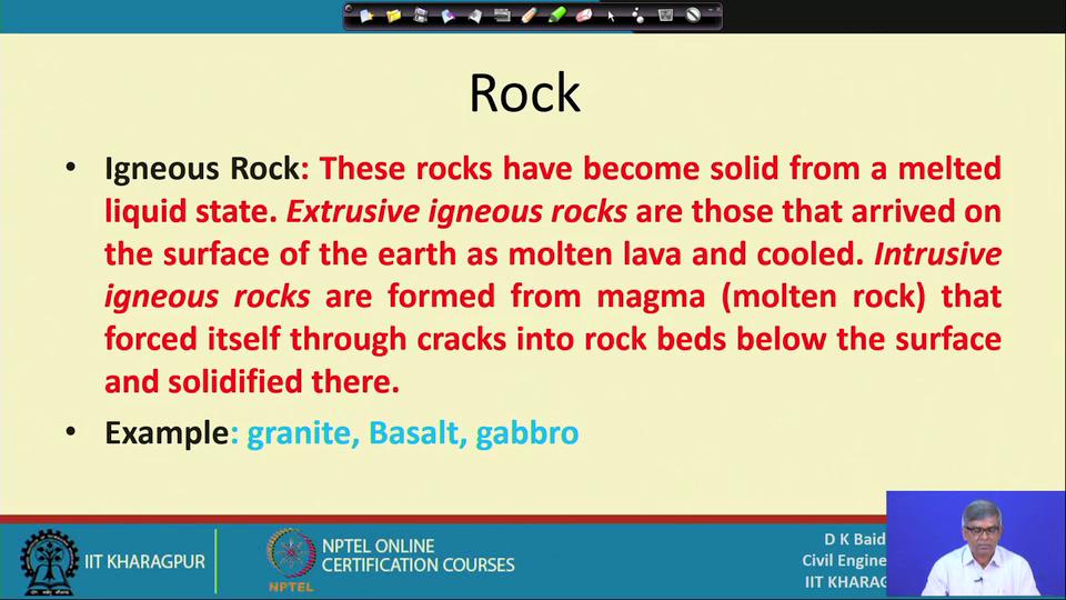 (Refer Slide Time: 14:38) So, rock actually rocks are made up from various types of minerals, and minerals are substance of crystalline form made up from a particular chemical combination.