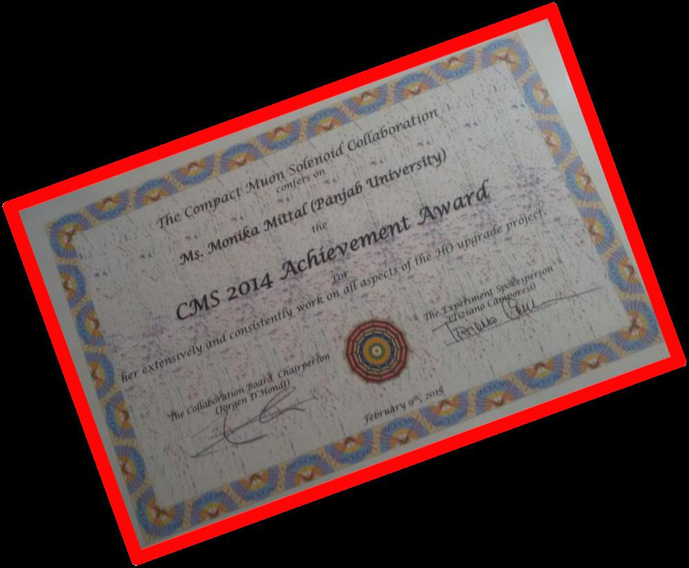 + Achievements 9 Ø CMS Achievement award 2014 ü Awarded by CMS Collaboration, Geneva.