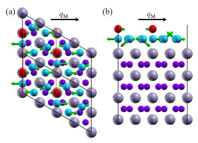 Eigendisplacement at the M-point with zero frequency All the Si atoms move
