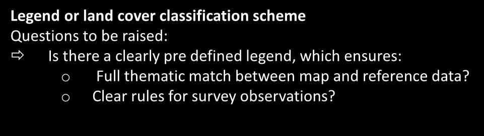 Questions to be raised: o Clear rules for survey observations?