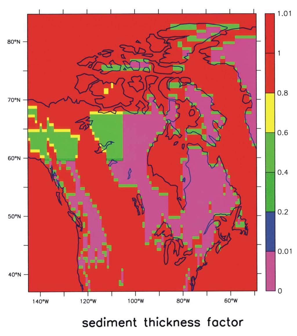 The sediment cover map employed in the ice sheet modelling is one