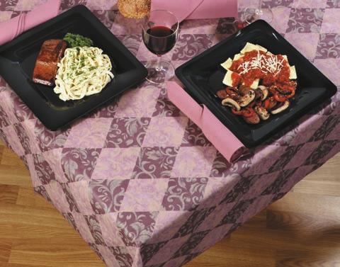 runners, overlays, table toppers, box corner, hat box, and elasticized tablecloths; tablecloths for assisted feeding and umbrella tables tablecloths for umbrella tables feature 1 3/4" (44.