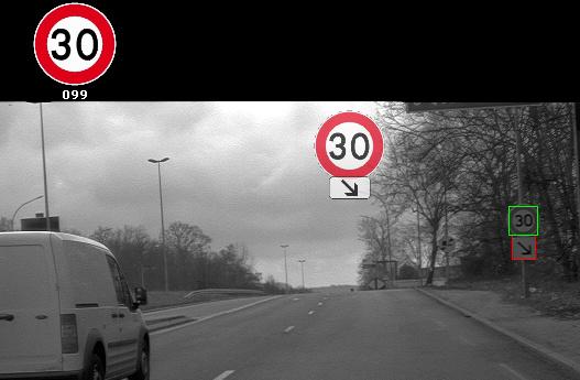 Moreover, in order to determine the applicable speed limit by vision, it is also necessary to detect and recognize supplementary signs located below main signs and modifying their scope (class of