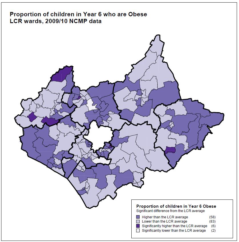 In 2009/10 in year 6 children in Charnwood the Loughborough Ashby ward had a significantly high rate of