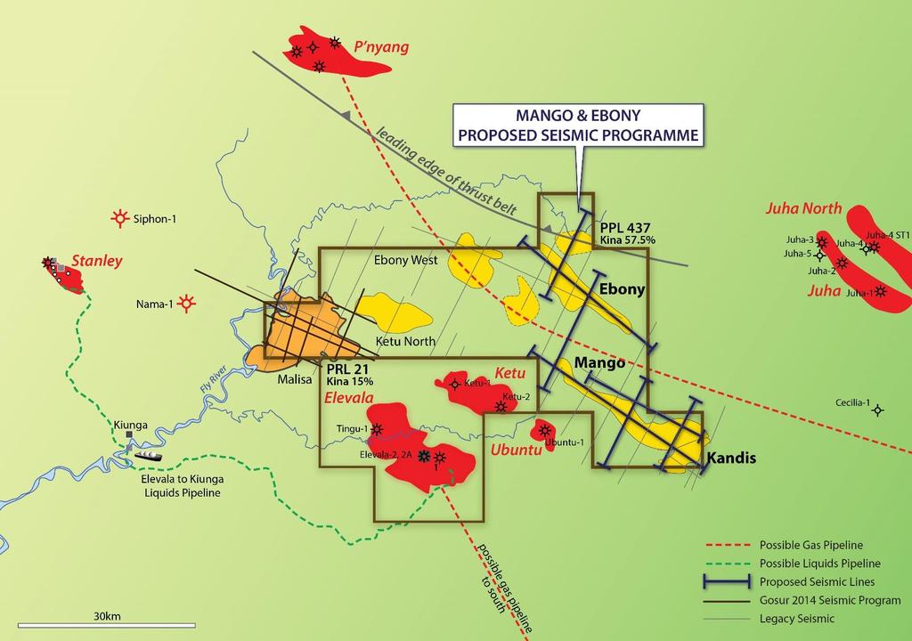 PPL 437 Proposed Farmout Seismic Program Slide 25 Proposed Mango-Ebony Seismic Program 150km Seismic