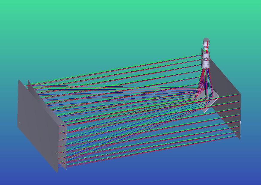 Figure 5. 3D Optical Layout of the ISAS telescope focusing stage.