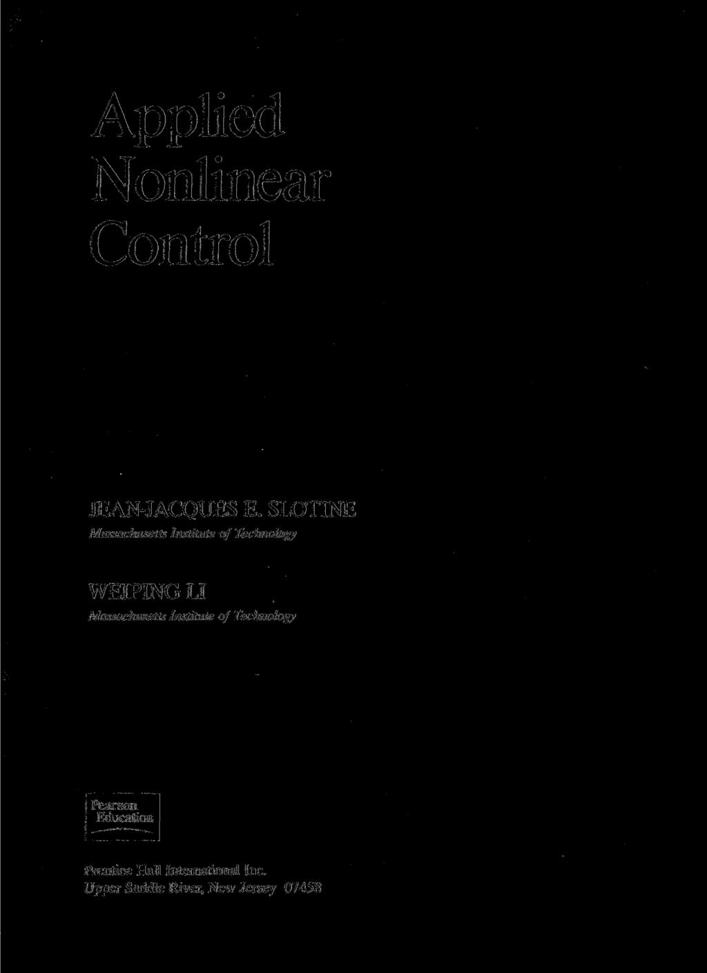 Applied Nonlinear Control JEAN-JACQUES E.