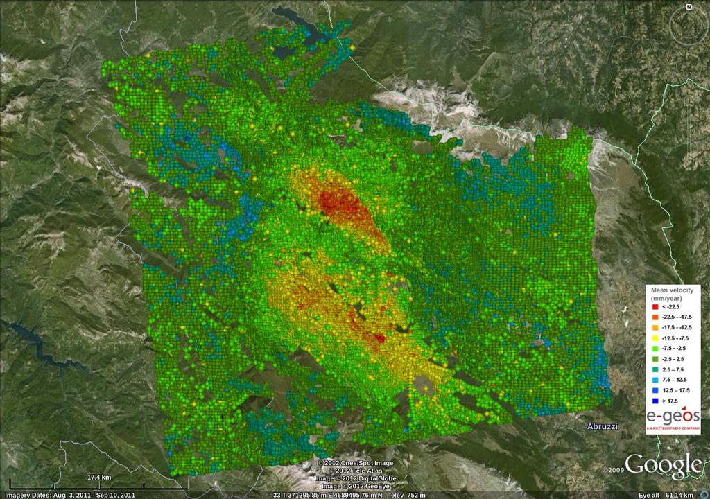 InSAR dataset COSMO-SkyMed Persistent