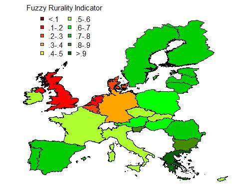 4. Describing EU rural areas: a Nuanced Urban-Rural Continuum (ii) EU is (also) a rural continent. Cumulative distributions by FRI classes (EU-27) 100% 80% 60% [0.9, 1.0] [0.8, 0.9) [0.7, 0.8) [0.