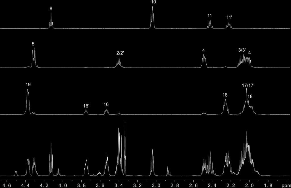 selective NOESY (CH 3 OH, 600 MHz, 298 K) irradiating