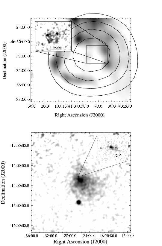 FIGURE 5. Upper: Radio image of G338.3 0.0 with contours from HESS J1640 465.