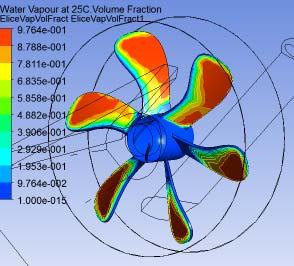 The vapour volume fraction for propeller blades where Pressure is extracting the pressure calculated for each and every cell of the propeller blade, 5195 Pa is the relative pressure, 1002[kg m^ 3] is