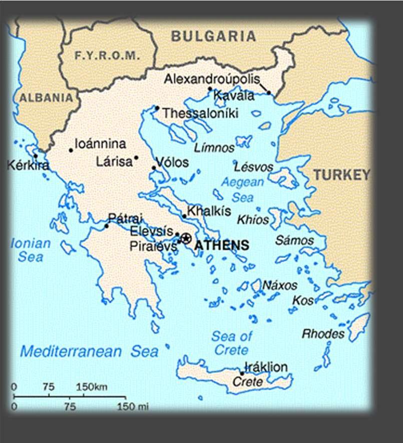 Greece is a country in Southern Europe, located at the crossroads of Europe, Asia, and Africa. Its mainland is located at the southernmost tip of the Balkan Peninsula.