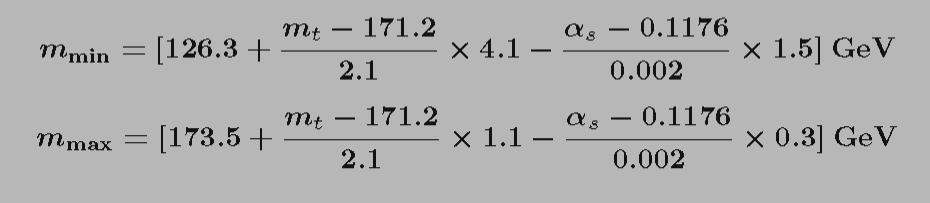 The allowed Range ç è Experiment è interesting experimental cases (for Λ = M Planck ): 1) m H < ca.