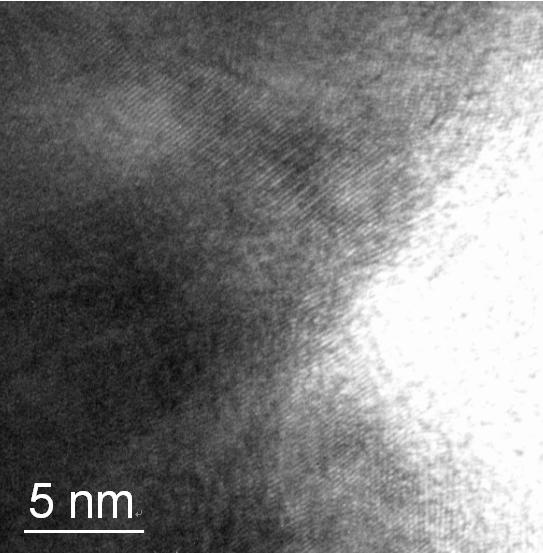 For a shorter refluxing time (e.g., half an hour), the Ni nanoparticles are very small. The inset shows a blow-up of the nanopartciles.