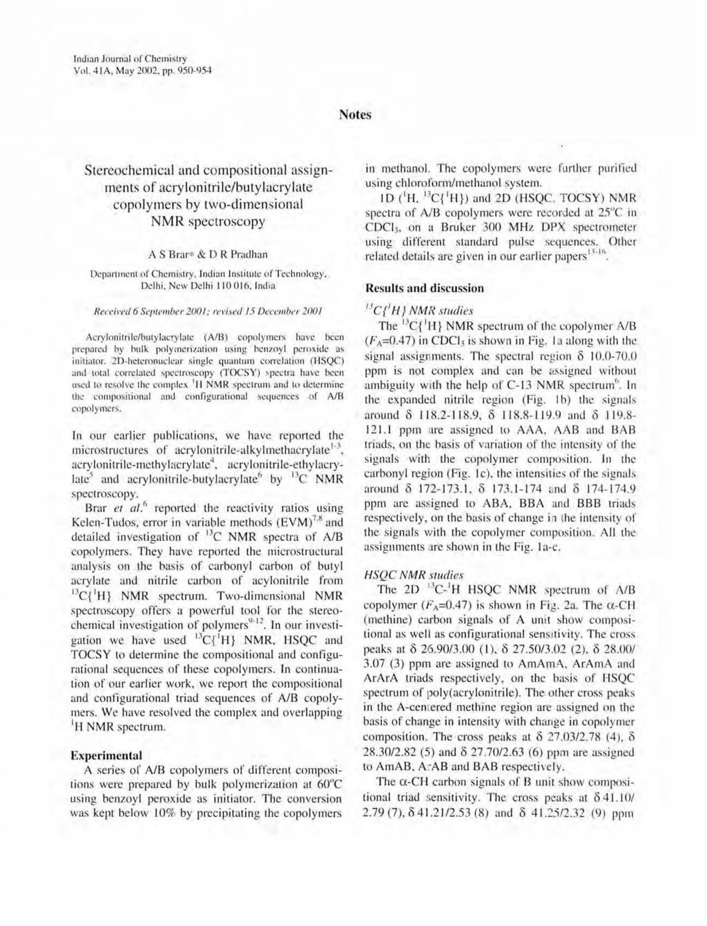 ndian Journal of Chemistry Vo l. 4 A, May 2002, pp.