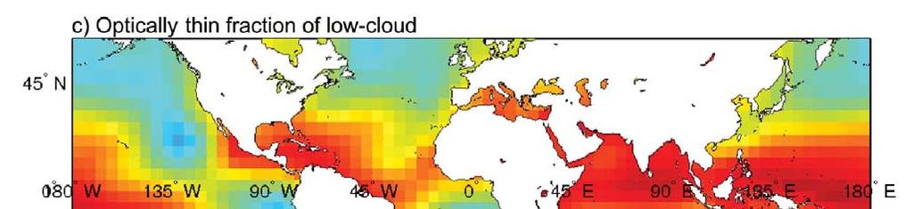 Prevalence of optically thin clouds in trade PBL MODIS perspective In regions with
