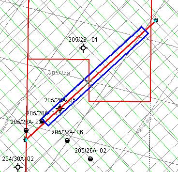 The southwestern part of the line ties to the Solan Field area (Seismic data courtesy of PGS) 205/26b (retained) 205/27 205/26b relinquished 205/26a Figure 8: