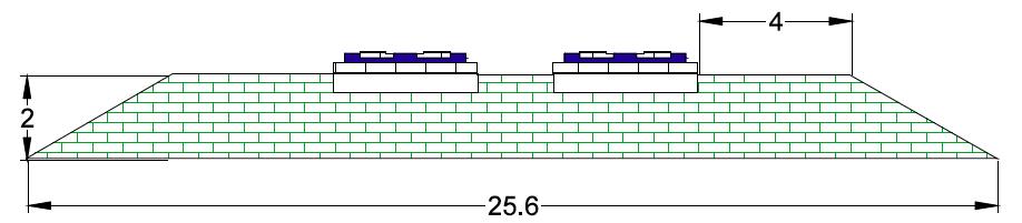 MODEL DIMENSIONS The Rheda 2000 track that was chosen for the slab track configuration, as it has been widely used in the railway industry (Rail One).