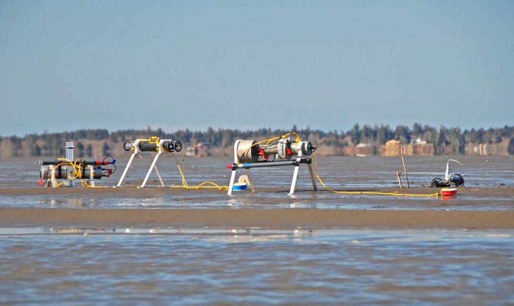 Figure 2. Instruments on the Willapa Bay tidal flat.