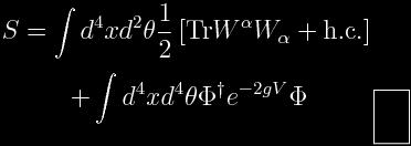 SUSY invariant Lagrangian For elementary fields such as gauge fields and quarks/leptons, the Lagrangian is the same as the usual