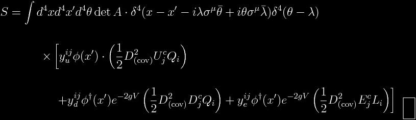SUSY invariant Lagrangian 3 Bulk to brane interaction Yukawa interactions.