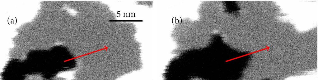 Destruction of graphene with electron beams Scanning TEM mode (focussed beam) A t 80 kv planar graphene is