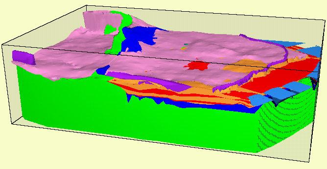 Building a 3D geological model of the project area 1.