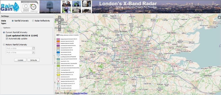 Installation of X-band radar in London A website for displaying real