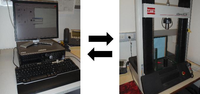 Figure 3.2: Typical PC and MTS used for material testing.