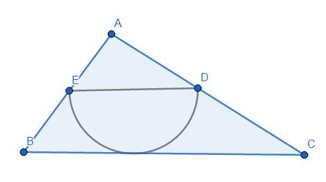 30. In the figure (not drawn to scale),ab = AC = 18cm, DF = 5cm and DE = 4cm. DF and DE are perpendiculars from D to AB and AC respectively. Find the measure of angle FDE? A. 30 B. 150 C. 60 D.