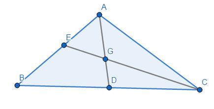 35. In the ABC, AD and CE are medians and they intersect at G. It is also given that AB = 27, AC = 39 and GD = 10 then find the length BC. 36. Let us take a point P inside an equilateral triangle.