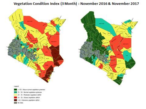TAITA T. NAROK County 32.26 29.13 Moderate deficit in all sub-counties with worsening trend. The rains received Mwatate 27.88 25.
