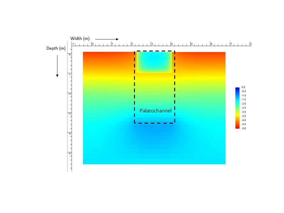 Figure S6. Cross sectional profile with final simulated pressure heads after 96 hours of transpiration post irrigation, 136 hours in model time.