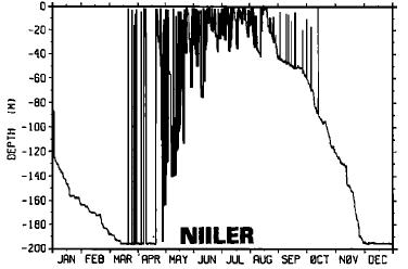 Seasonal variation of MLD