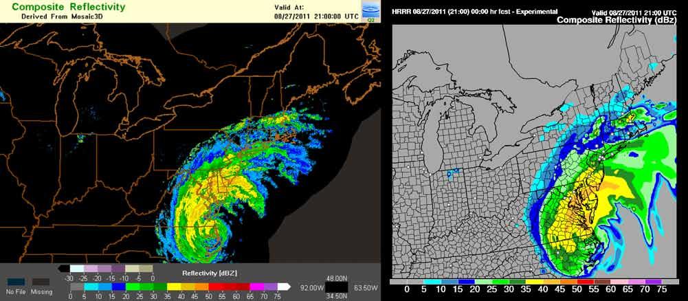 TC improvement: RAP Comparison of forecast reflectivity (with 15-min output frequency) and