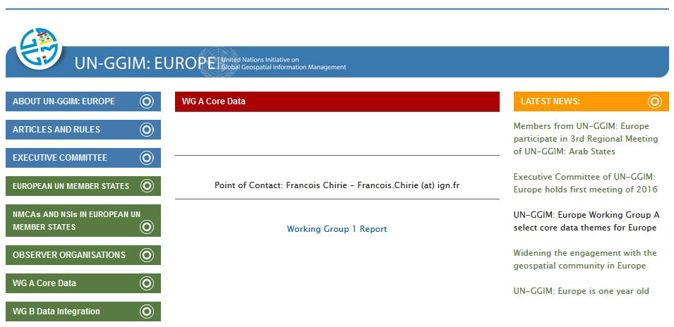 Further information about UN-GGIM: Europe WG A Core Data