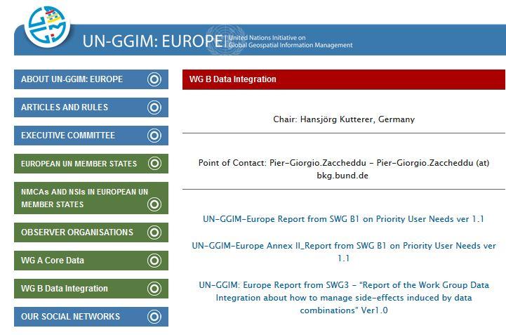 Further information about UN-GGIM: Europe WG Data Integration