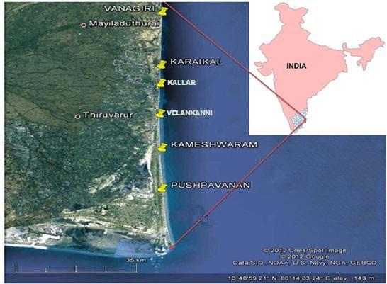 5 South India. As Karaikal and Pushpavanam are the most drastically affected area in recent tsunami, the current study concentrated towards the inland for geomorphic changes due to tsunami.