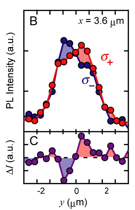 Observation of exciton Hall effect Polarization-resolved PL