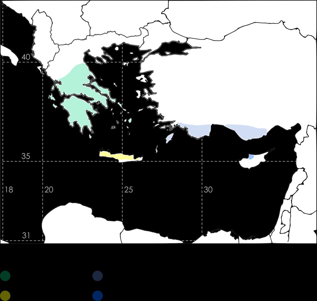 Figure 1. Geographic distribution of C. graecum.
